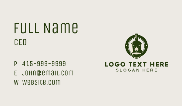 Cannabis THC Bottle Business Card Design Image Preview