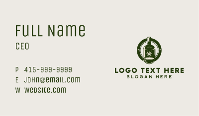 Cannabis THC Bottle Business Card Image Preview