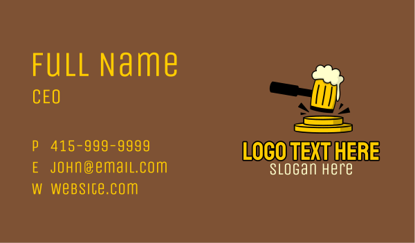 Beer Gavel Justice Business Card Design Image Preview