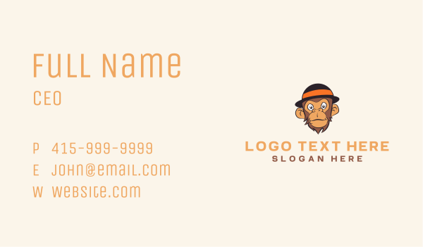 Cartoon Monkey Hat Business Card Design Image Preview