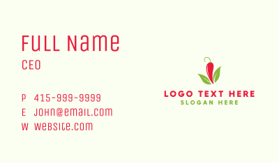 Spicy Chili Pepper Business Card Image Preview