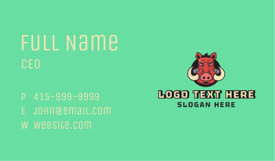 Red Boar Mascot Business Card Image Preview