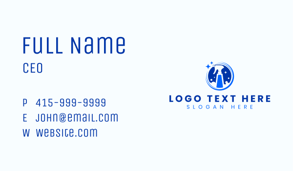 Spray Bottle Cleaner Business Card Design Image Preview