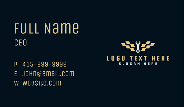 Wrench Repair Mechanic Business Card Design Image Preview