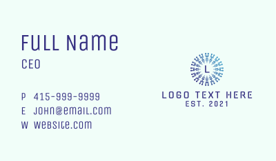 Cyber Radial Letter Business Card Image Preview