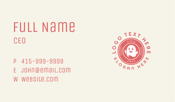 Scary Happy Ghost Business Card Design Image Preview