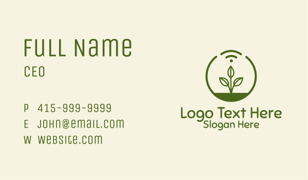Plant Wifi Signal Badge Business Card Design Image Preview