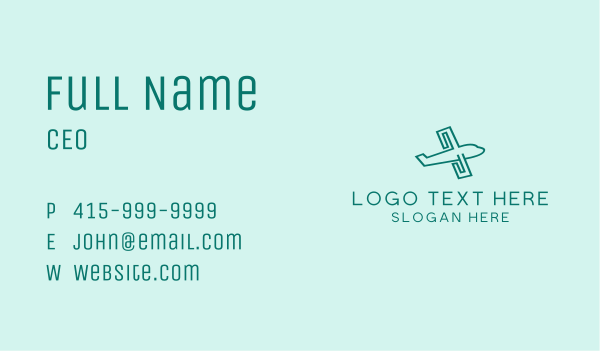 Green Airplane Travel Business Card Design Image Preview