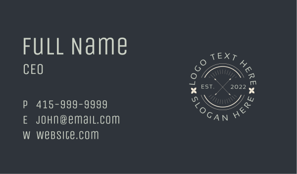 Classic Hipster Badge Business Card Design Image Preview