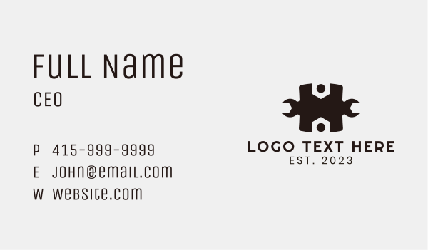 Wrench Letter H Business Card Design Image Preview