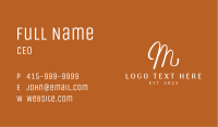 Cursive Fashion Letter M Business Card Image Preview