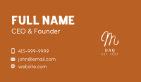 Cursive Fashion Letter M Business Card Image Preview