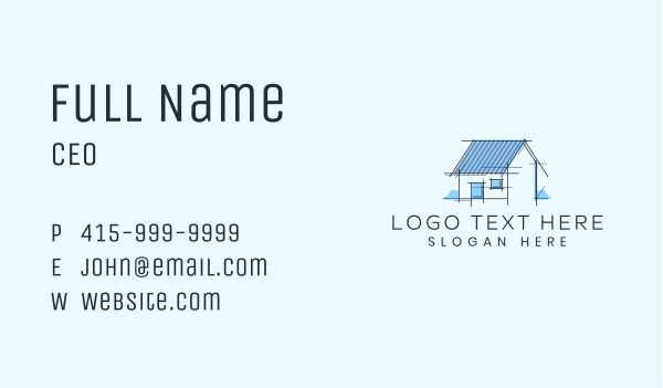 Residential House Blueprint Business Card Design Image Preview
