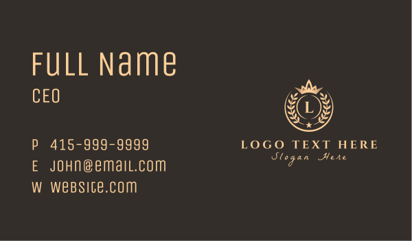 Royal Crown Wreath Letter Business Card Design Image Preview