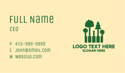Forest Piano Keys Business Card Image Preview