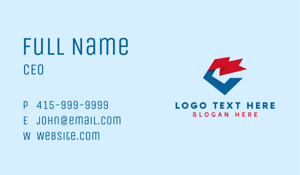 Geometric Flag Letter C  Business Card Design Image Preview