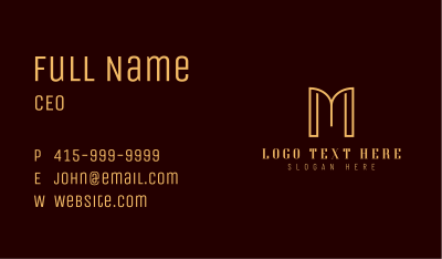 Luxury Art Deco Letter M Business Card Image Preview
