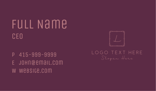Elegant Square Letter Business Card Design Image Preview