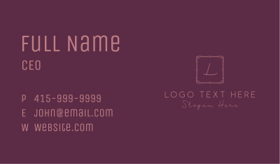 Elegant Square Letter Business Card Image Preview