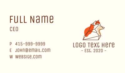 Wild Fox Monoline Business Card Image Preview