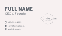 Elegant Round Wordmark Business Card Image Preview