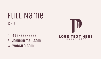 City Building Letter P Business Card Image Preview