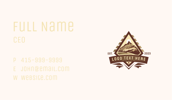 Mountain Peak Hiking Business Card Design Image Preview