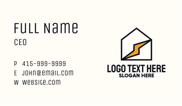 Lightning House Business Card Design Image Preview