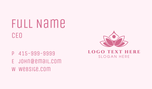 Pink Healing Lotus  Business Card Design Image Preview