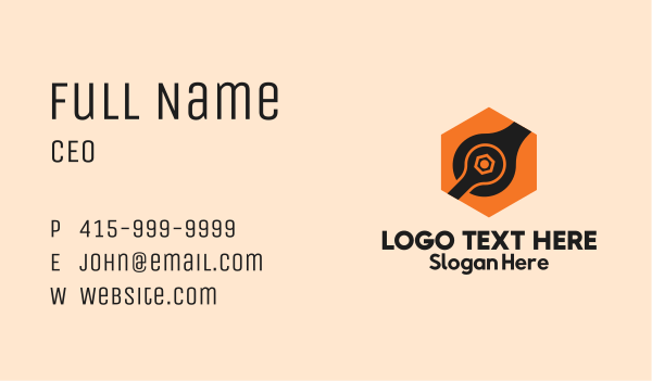 Hexagon Spanner Combination Business Card Design Image Preview