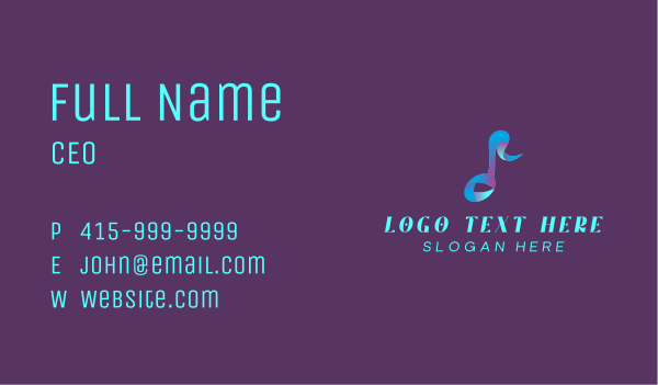 Musical Note Ribbon Business Card Design Image Preview