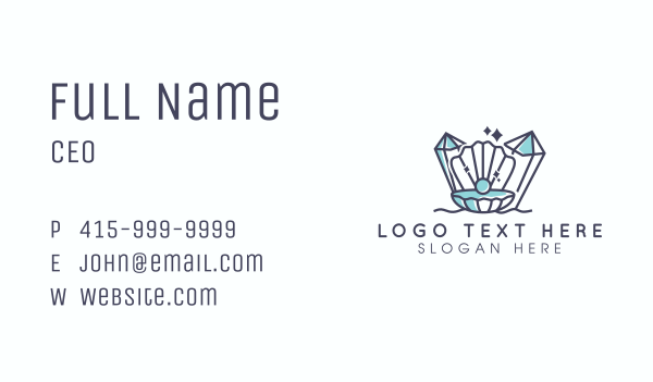 Crystal Clam Pearl Business Card Design Image Preview