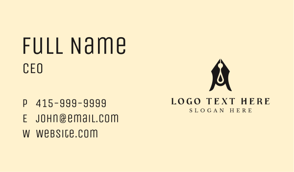 Letter A Fountain Pen  Business Card Design Image Preview
