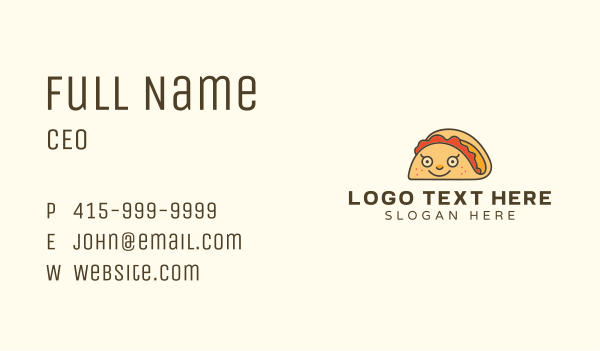 Happy Mexican Taco Business Card Design Image Preview