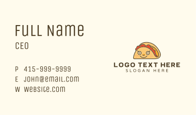 Happy Mexican Taco Business Card Image Preview