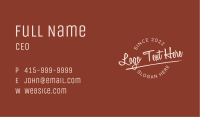 Underlined  Cursive Round Wordmark Business Card Image Preview
