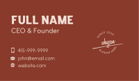 Underlined  Cursive Round Wordmark Business Card Image Preview