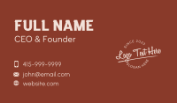 Underlined  Cursive Round Wordmark Business Card Preview