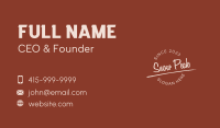 Underlined  Cursive Round Wordmark Business Card Image Preview
