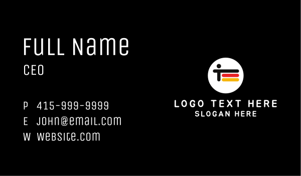 Abstract German Flag & Person Business Card Design Image Preview