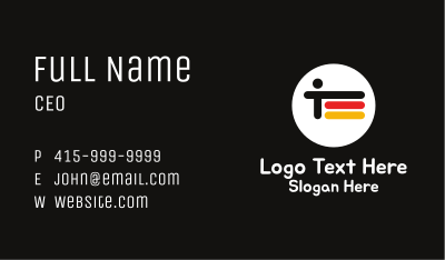 Abstract German Flag & Person Business Card