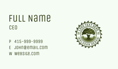Sawmill Woodwork Lumberjack Business Card Image Preview
