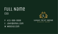 Floral Leaf Crest Business Card Image Preview