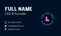 Generic Neon Lettermark Business Card Image Preview