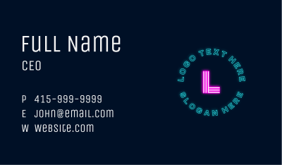 Generic Neon Lettermark Business Card Image Preview