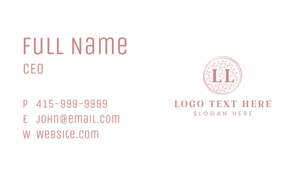 Feminine Floral Fashion Business Card Design Image Preview