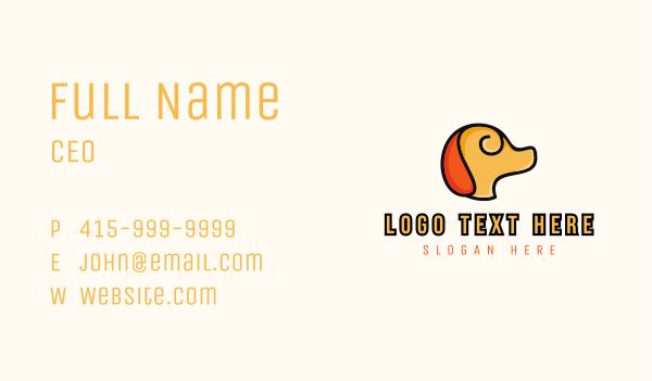 Minimalist Yellow Dog Business Card Design Image Preview