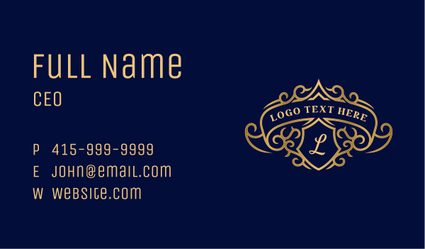 Luxury Royal Shield Crest Business Card Design Image Preview