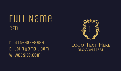 Ornate Crest Lettermark Business Card