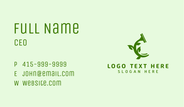 Eco Friendly Squeegee Business Card Design Image Preview